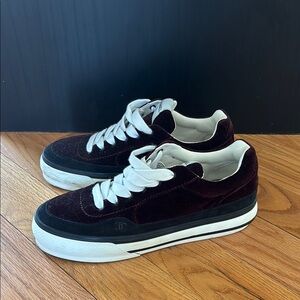 Chanel Burgundy and Black Sneakers